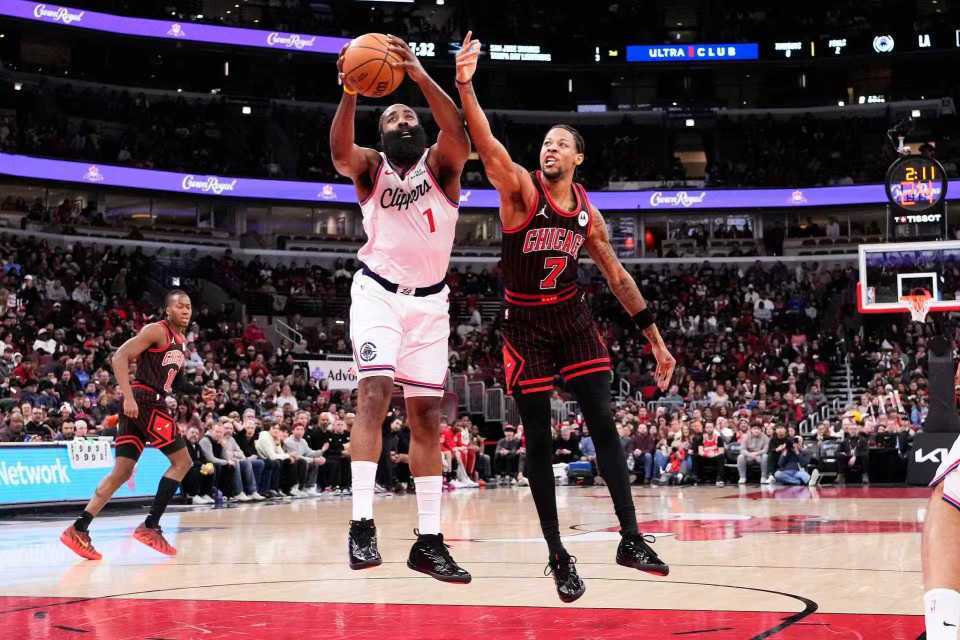 NG体育线上登陆-终结6连胜！哈登24+5+6快船狂输公牛28分 被轰25记三分